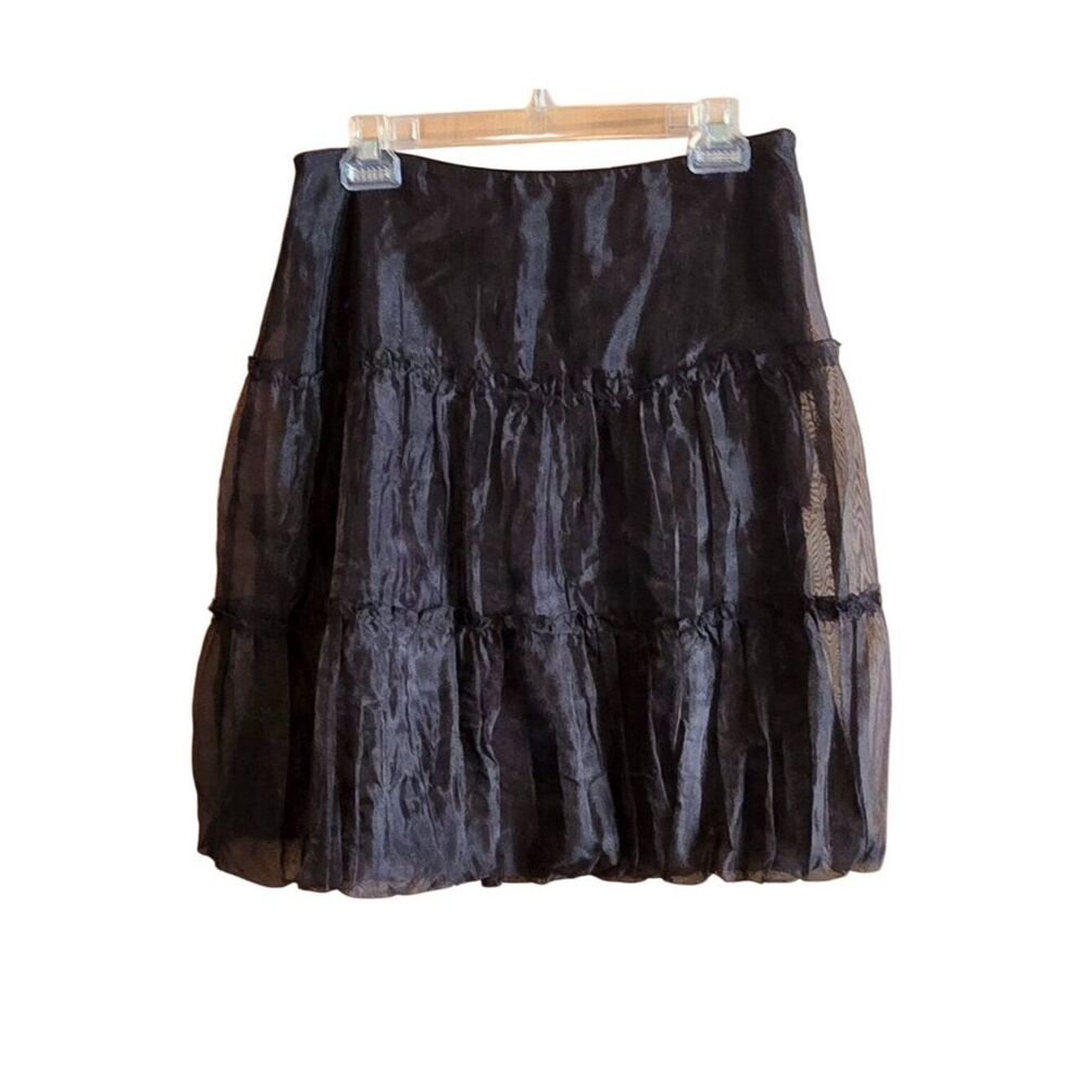 Black Tiered Skirt Elegant Layers romance coquette sheer whimsygoth party shower